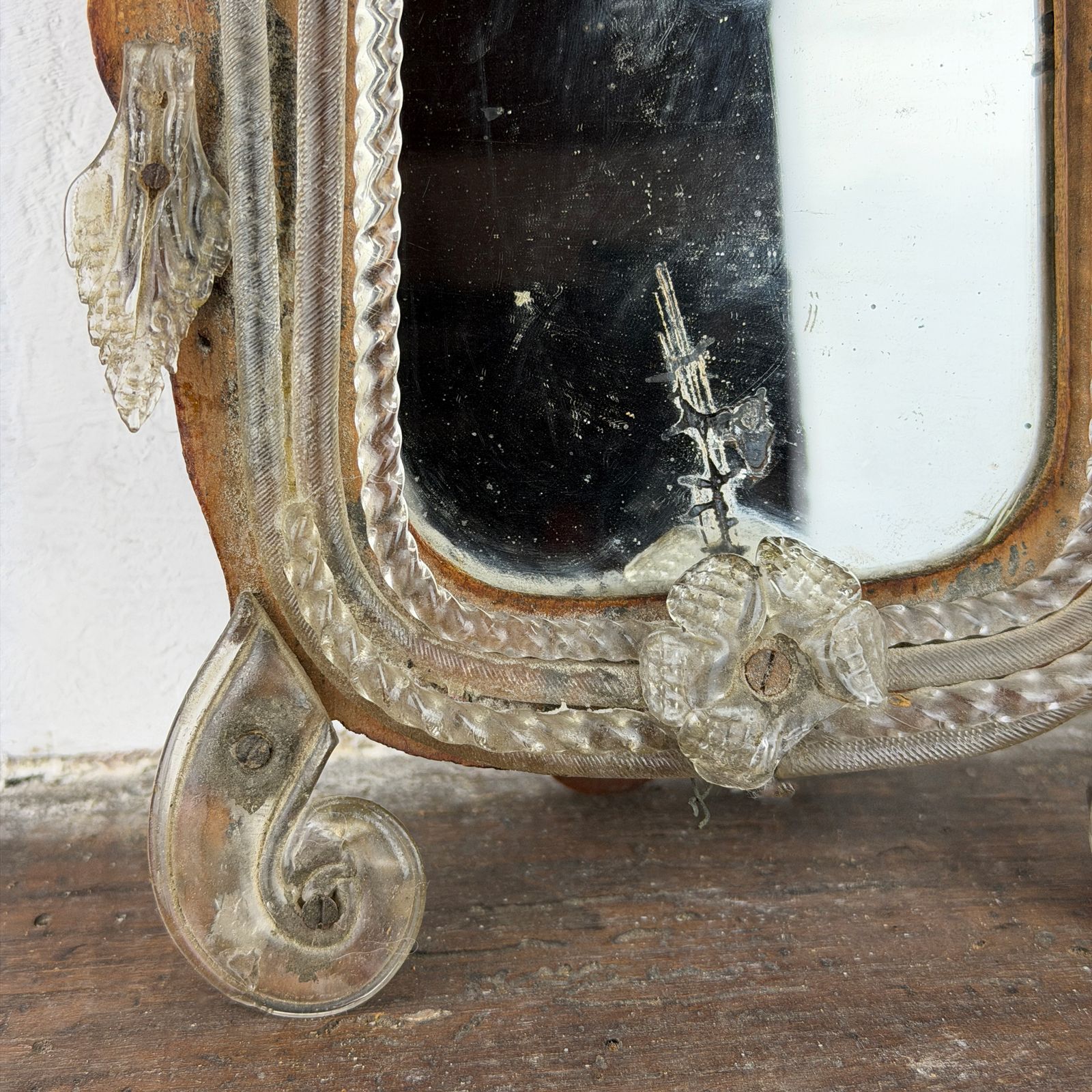 photo buy Antique Salvaged Venetian Murano Glass Mirror
