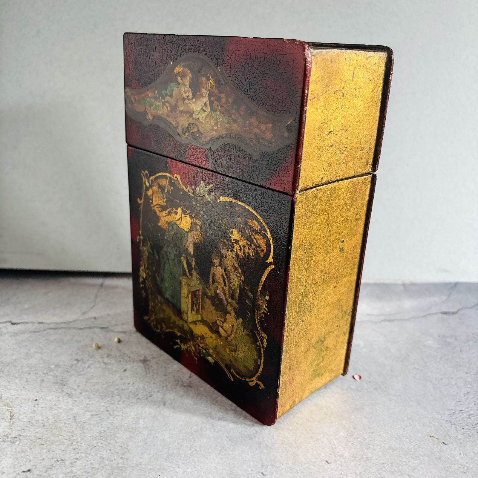 Antique Paper Mache Box In A Shape Of A Novel photo 85.0