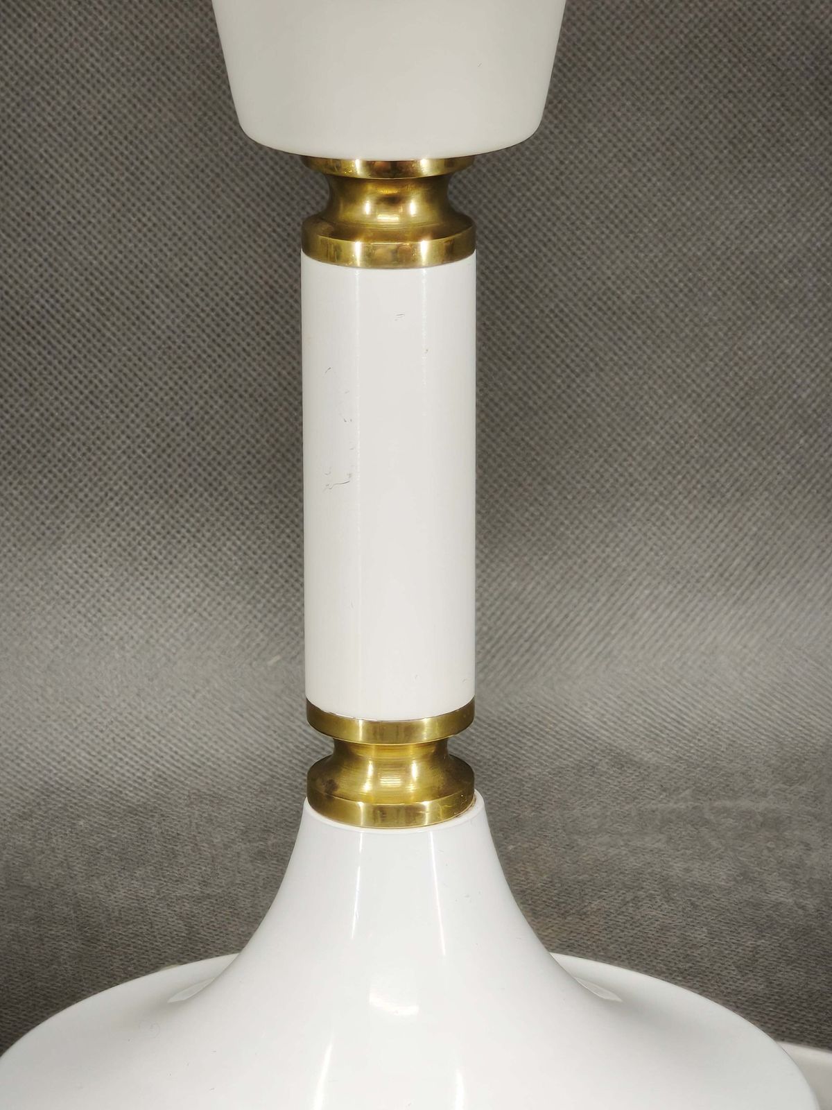 Drukov Opaline Glass And Brass Table Lamp, Czechoslovakia, 1970s photo vinterior