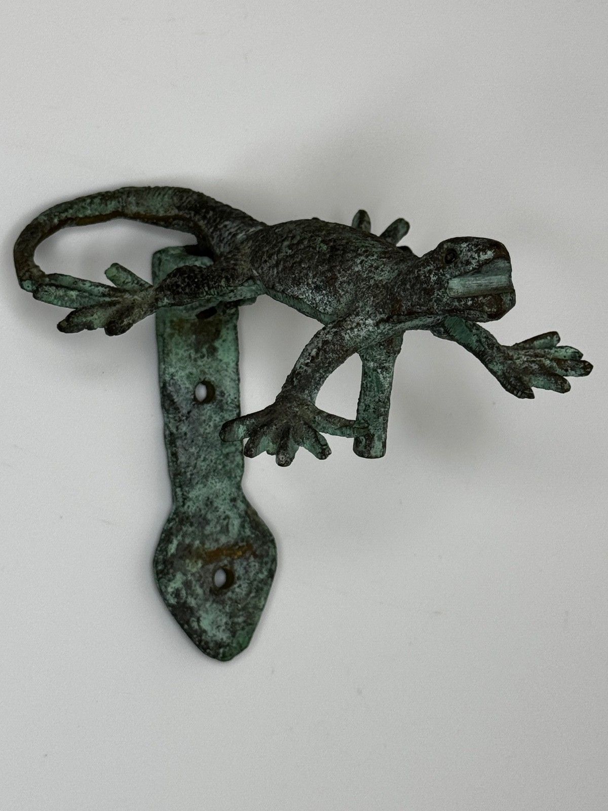 photo furniture Bronzen deurklopper in de vorm van een gekko, zuidwesten van de VS, in de stijl van Oscar Bach