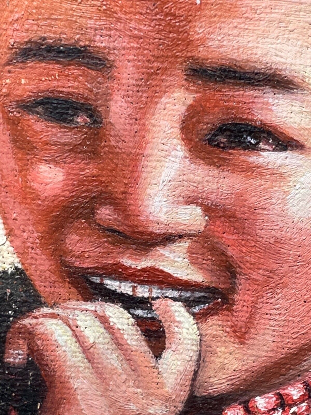 Chinees hooglandportret van een kind, olieverf, gesigneerd "Shusen", mogelijk Lin Shusen, Shanghai photo buy