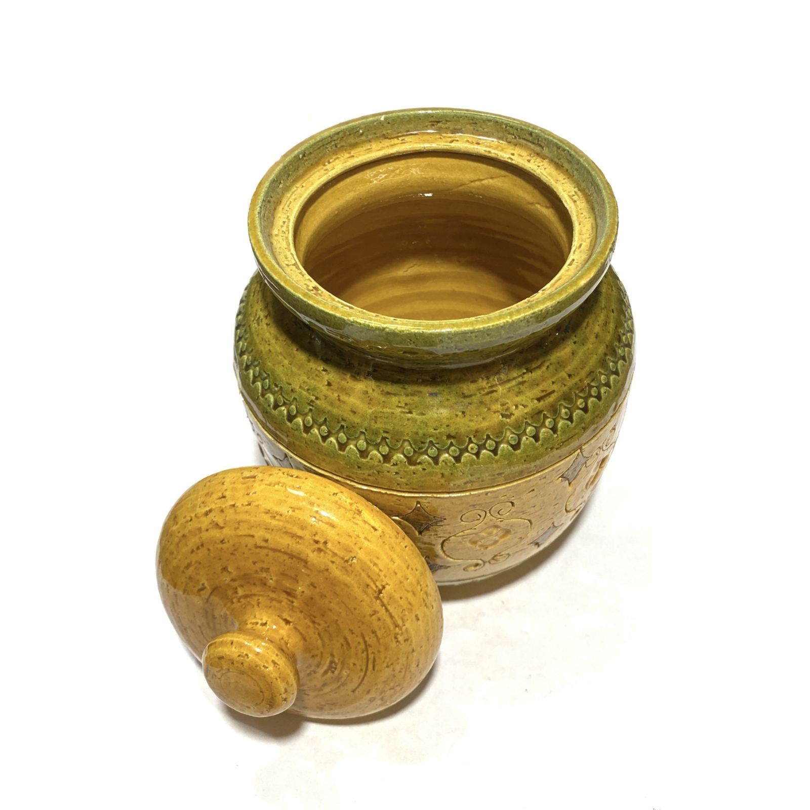 Bitossi Arabesque Large Lidded Jar By Aldo Londi, 1960s Italian Pottery photo Home Decor