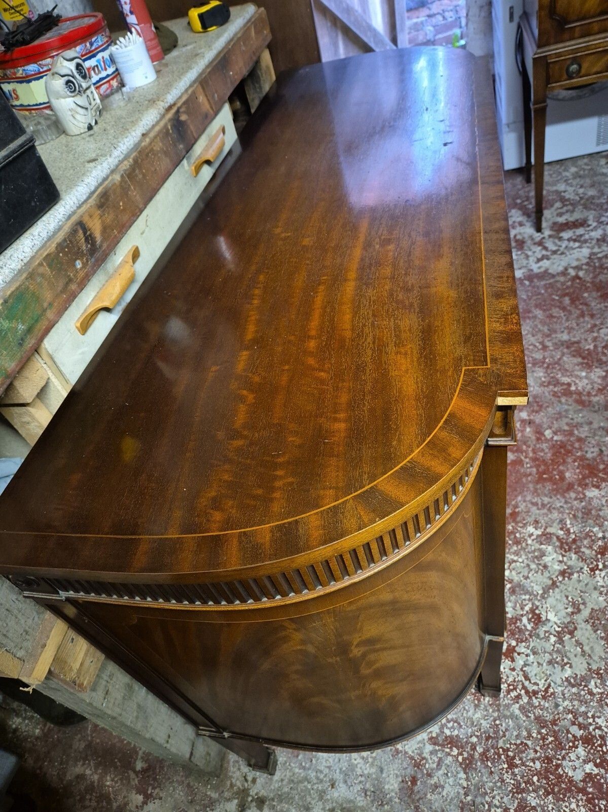 photo buy Vintage Art Deco Style Flame Mahogany Double Door Sideboard