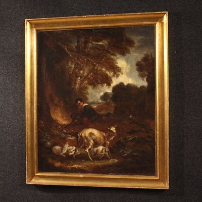 photo for sale 18th Century English Painting, Pastoral Landscape
