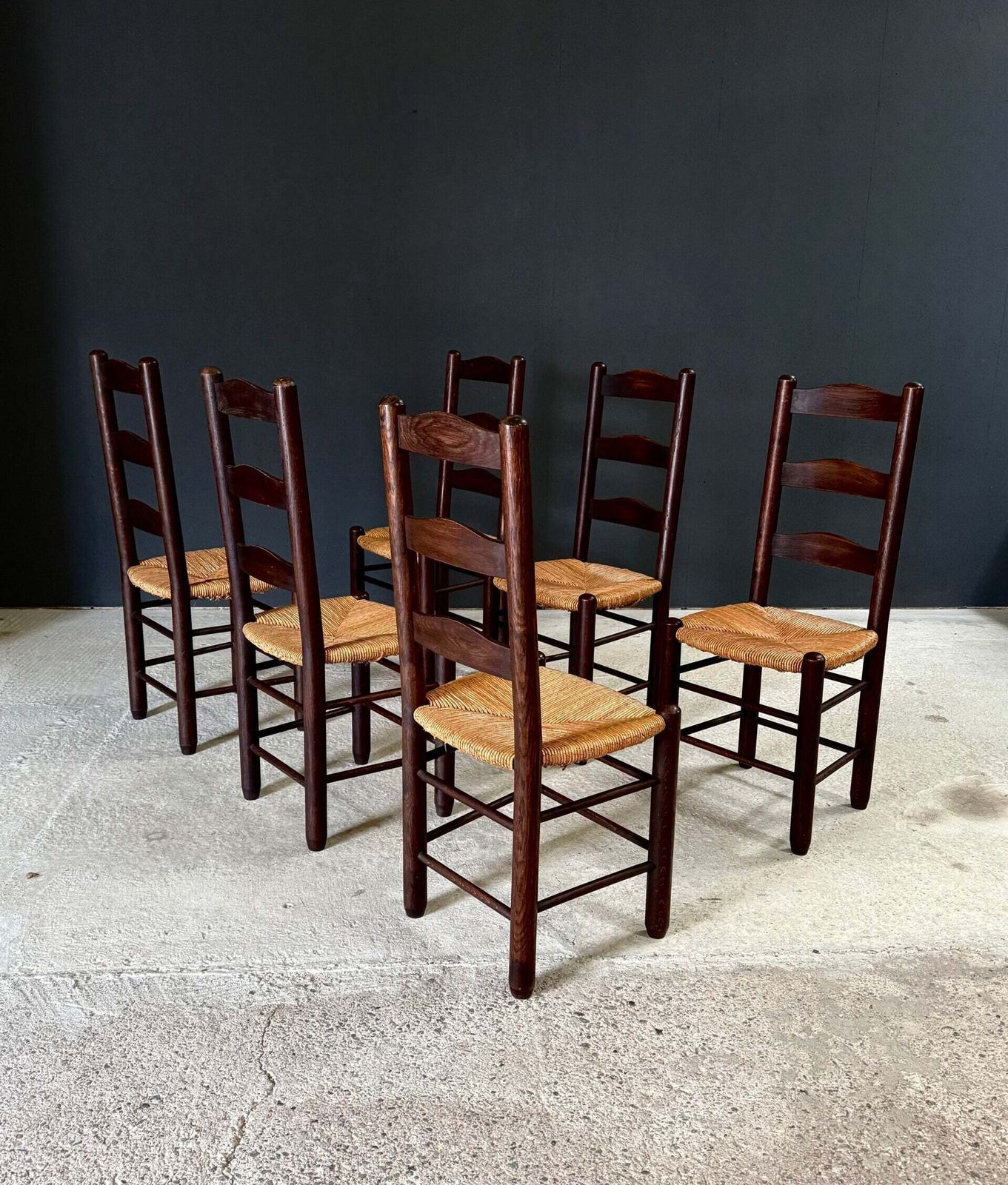 French Provincial Design High Back Dining Chairs By Georges Robert, France 1940's photo 3300.0