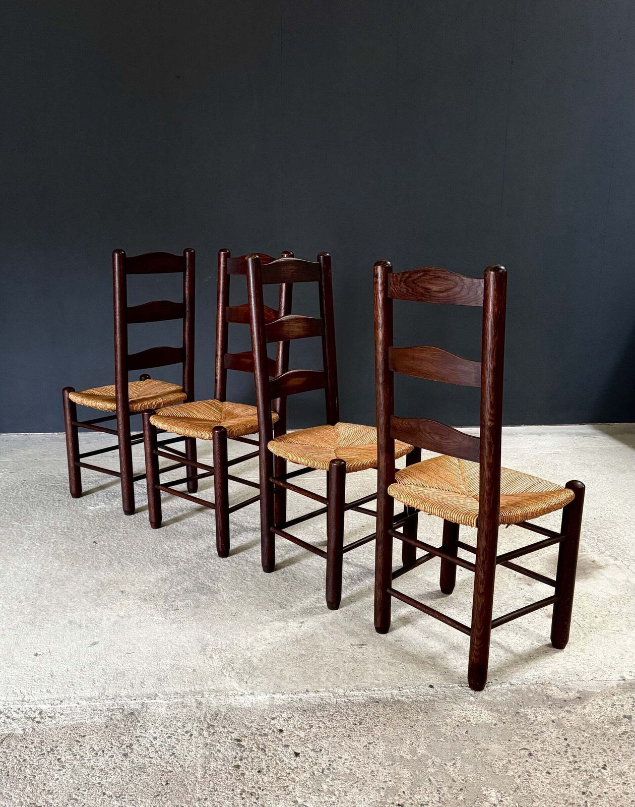 French Provincial Design High Back Dining Chairs By Georges Robert, France 1940's photo buy
