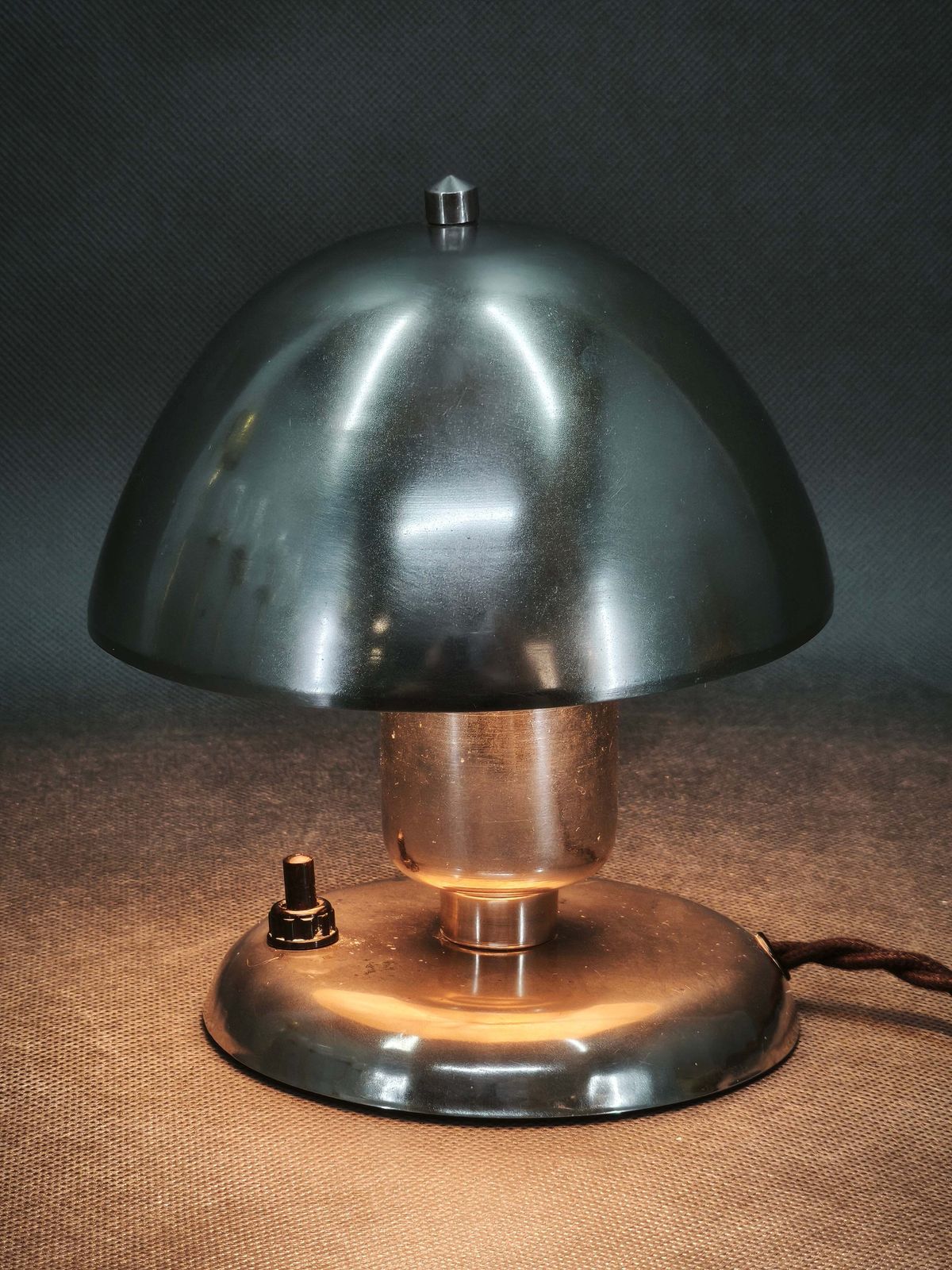 1930s Bauhaus Nickel Plated Table Lamp, Czechoslovakia photo furniture