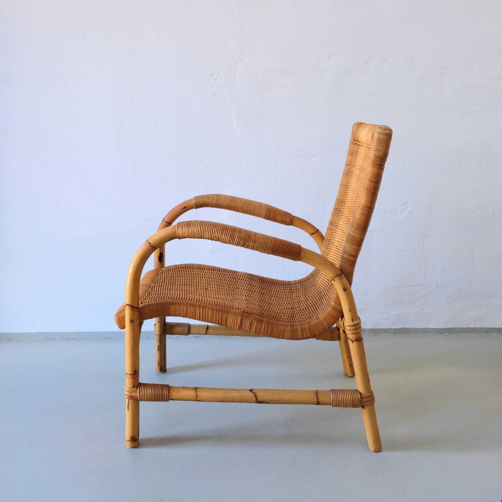 Arco Bamboo And Rattan Lounge Chair | Germany | 1960s
