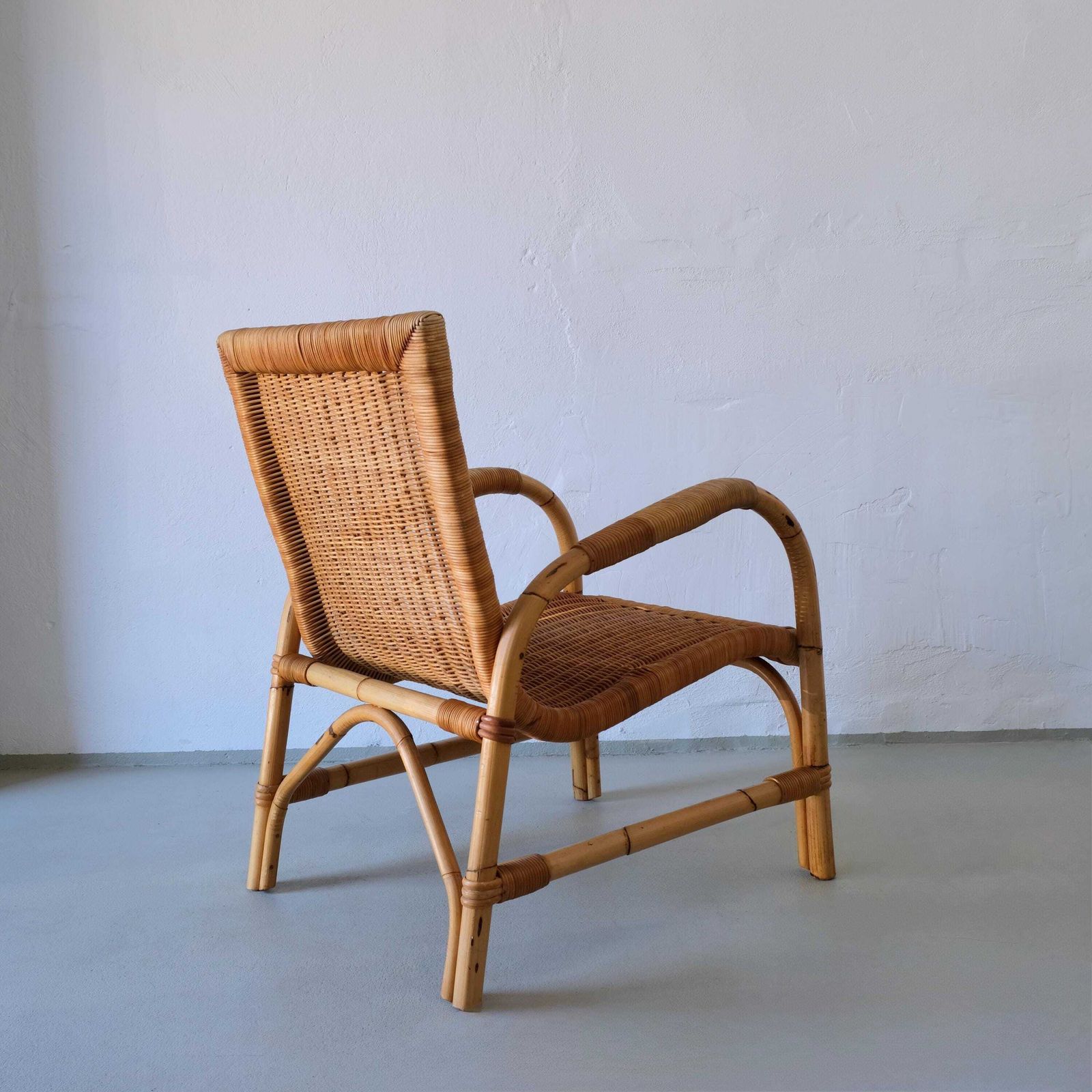 Arco Bamboo en Rattan Lounge Chair | Duitsland | jaren 1960 photo Meubels