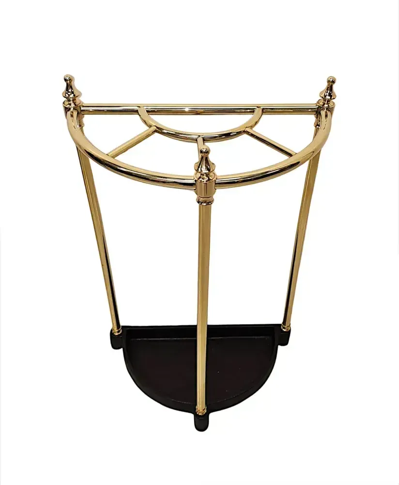 Paraplubak en stokkenstandaard van messing, 19e eeuw photo furniture