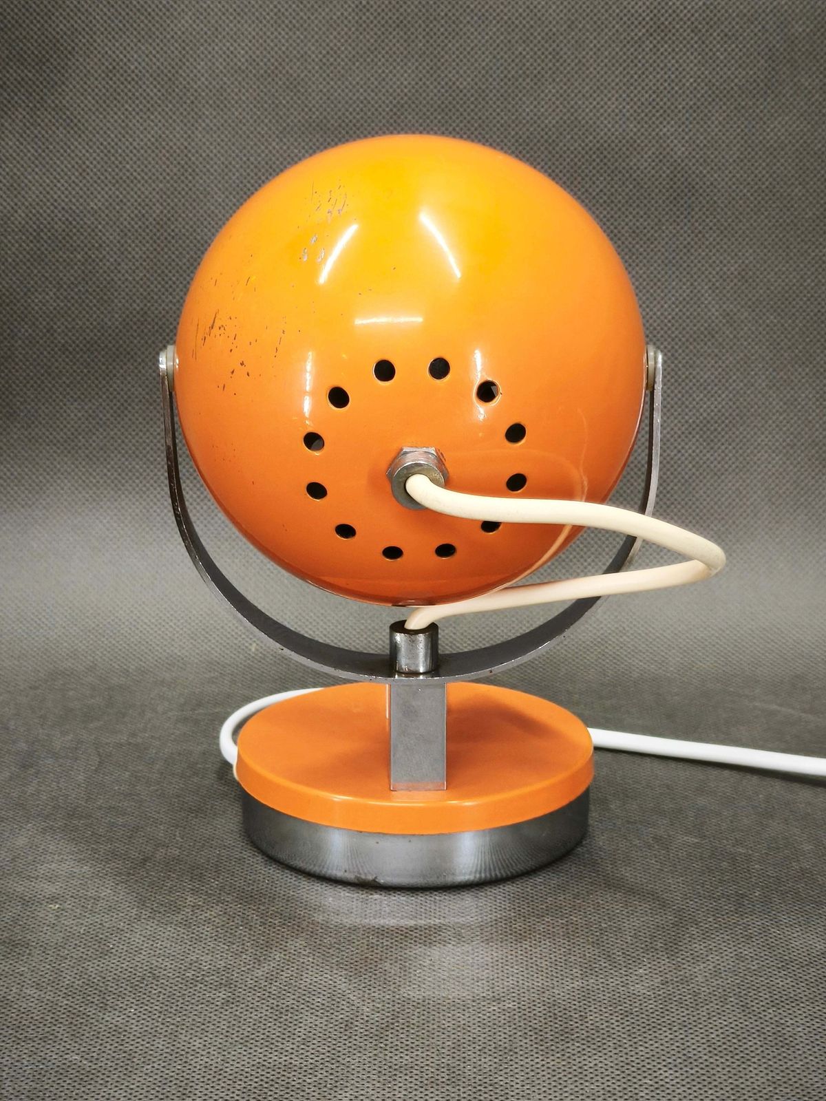 Goffredo Reggiani Oranje Eyeball Space Age Tafellamp, Italië, jaren 1970 photo vintage