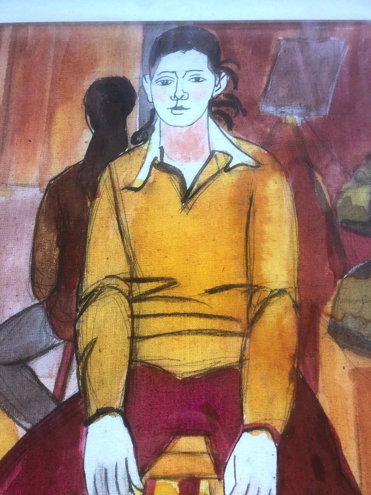 Jordi Curos, figure féminine fauviste espagnole, peinture figurative catalane moderne, art européen, 1979 photo vinterior