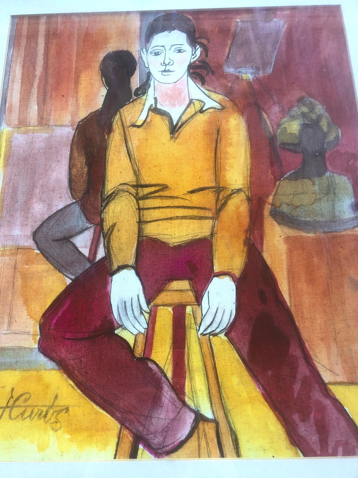 Jordi Curos, figure féminine fauviste espagnole, peinture figurative catalane moderne, art européen, 1979 photo buy