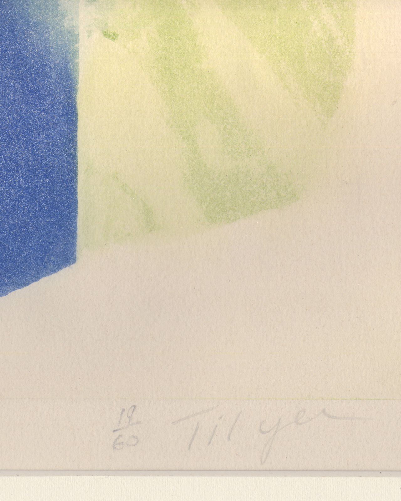 Grote ingelijste gesigneerde genummerde limited edition ets met collage van William Tillyer photo vinterior