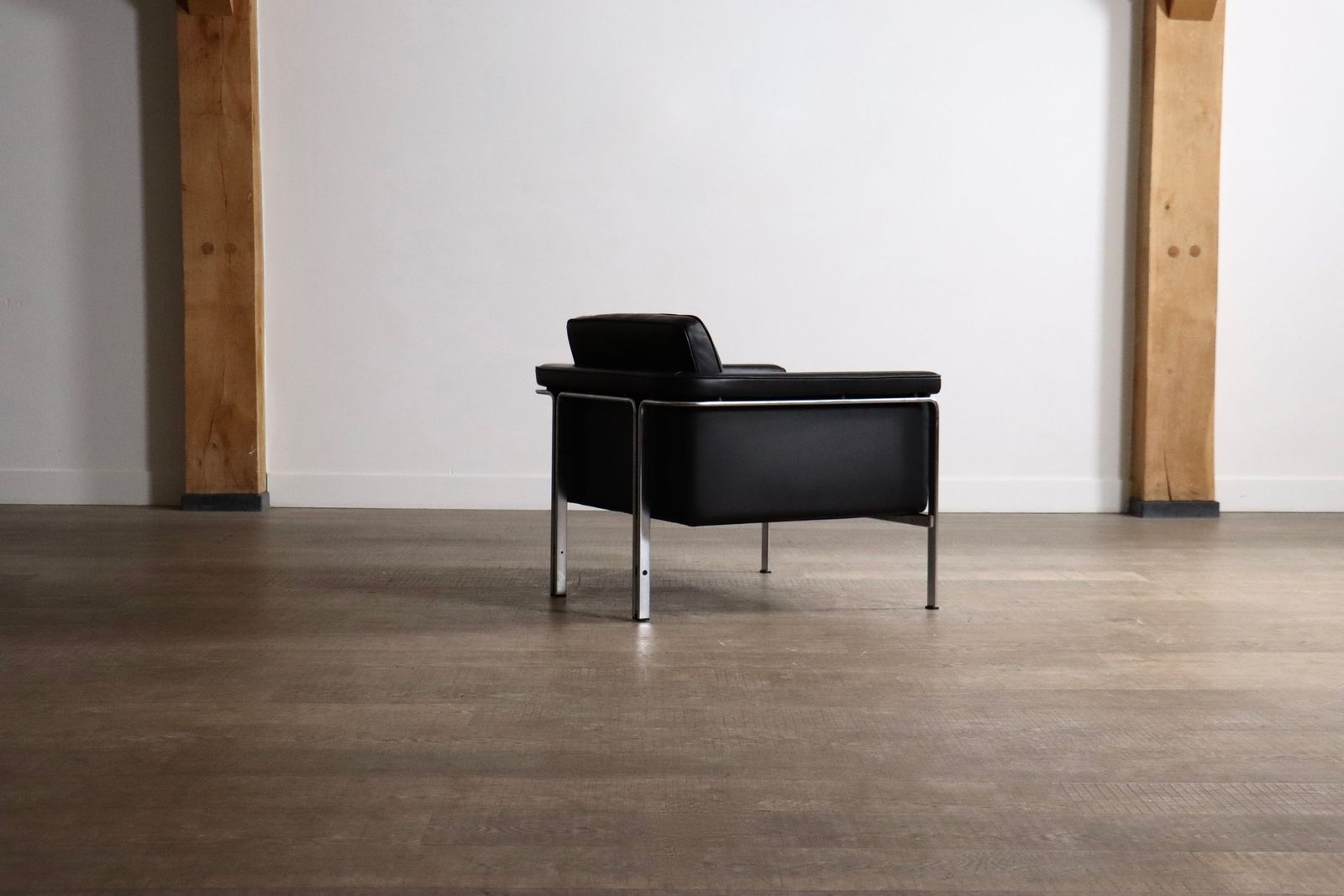 Horst Brüning Model 6912 Lounge Chair in Black Leather for Kill International, Germany 1967 photo 2200.0