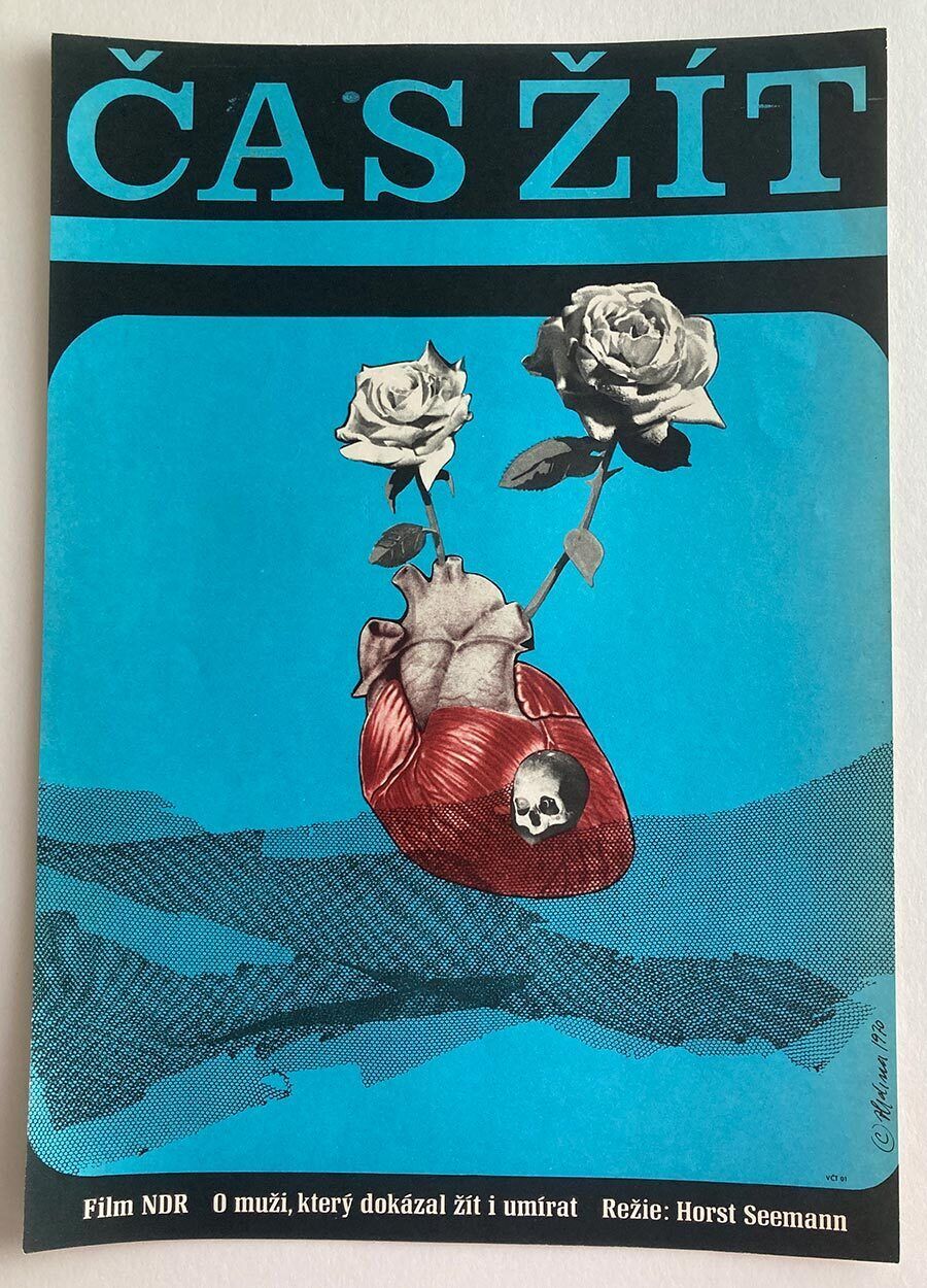 Filmaffiche, Time To Live, Miroslav Hrdina, 1970, Vintage Tsjechisch ontwerp