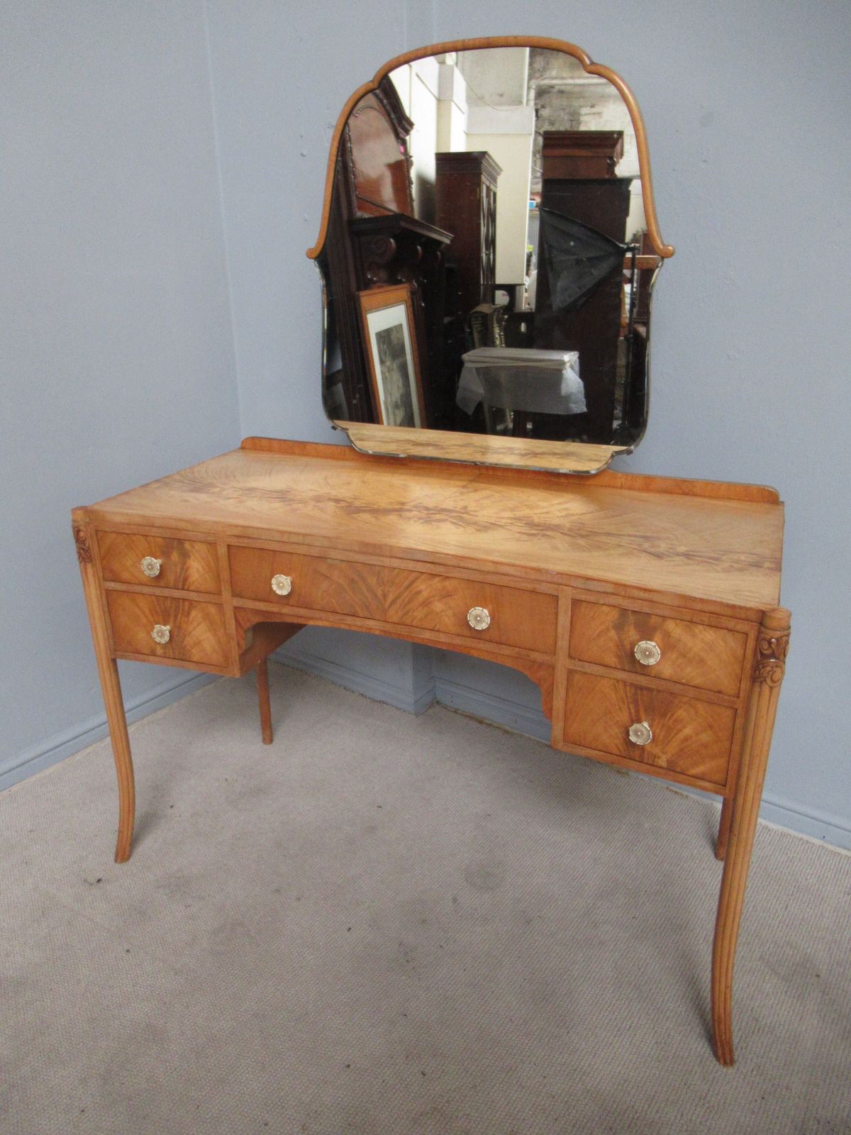 Pale Mahogany And Maple   1930s   Dressing Table