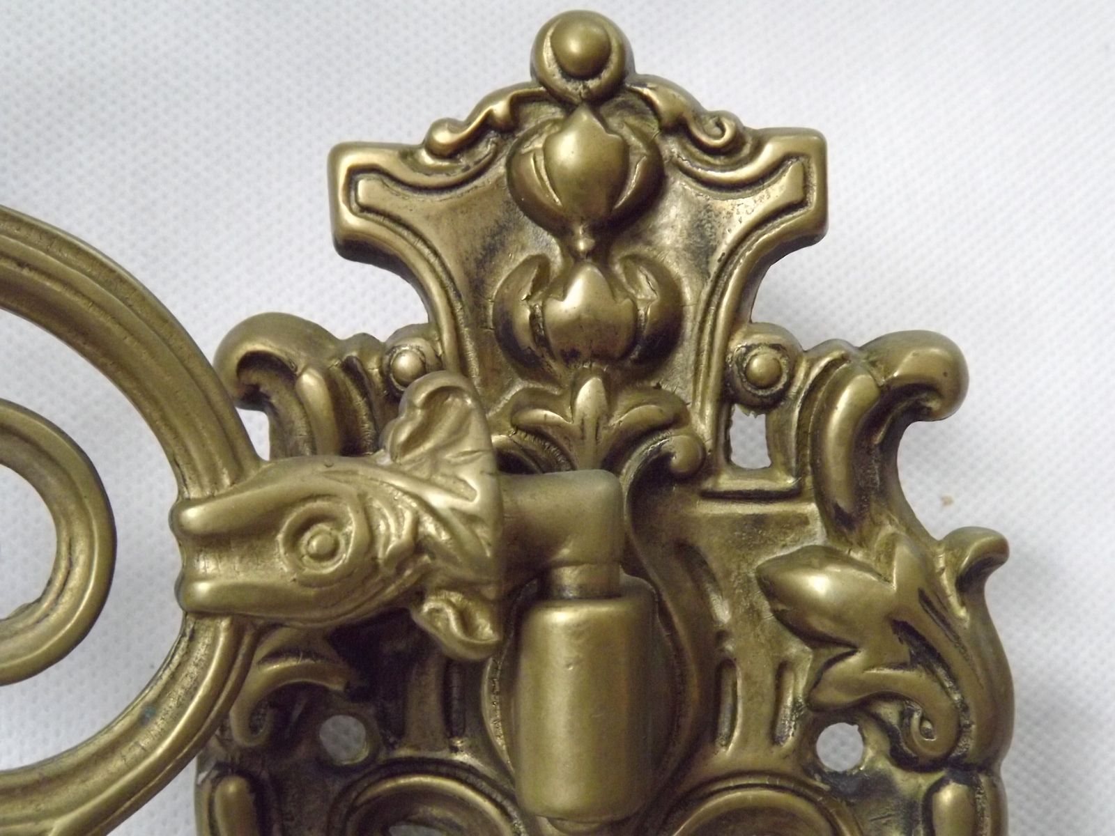 Paire d'appliques murales à 5 bougies en laiton, style Rococo Revival, début du XXe siècle photo vintage