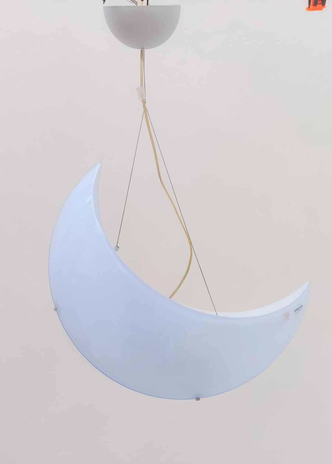 Lampe à suspension Moon, vintage, en verre de Murano turquoise, par Michele De Lucchi pour Av Mazzega