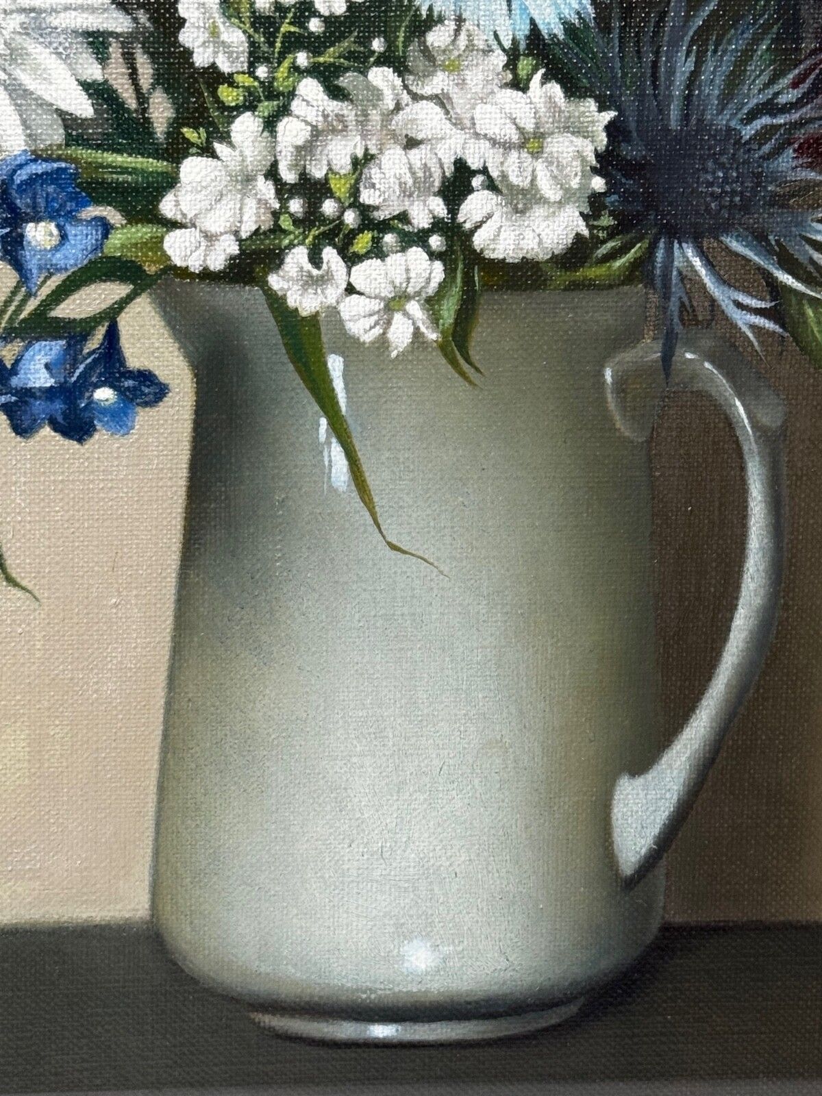 photo furniture Schots olieverfschilderij wilde bloemen heide distels madeliefjes door Dan Ferguson ROI
