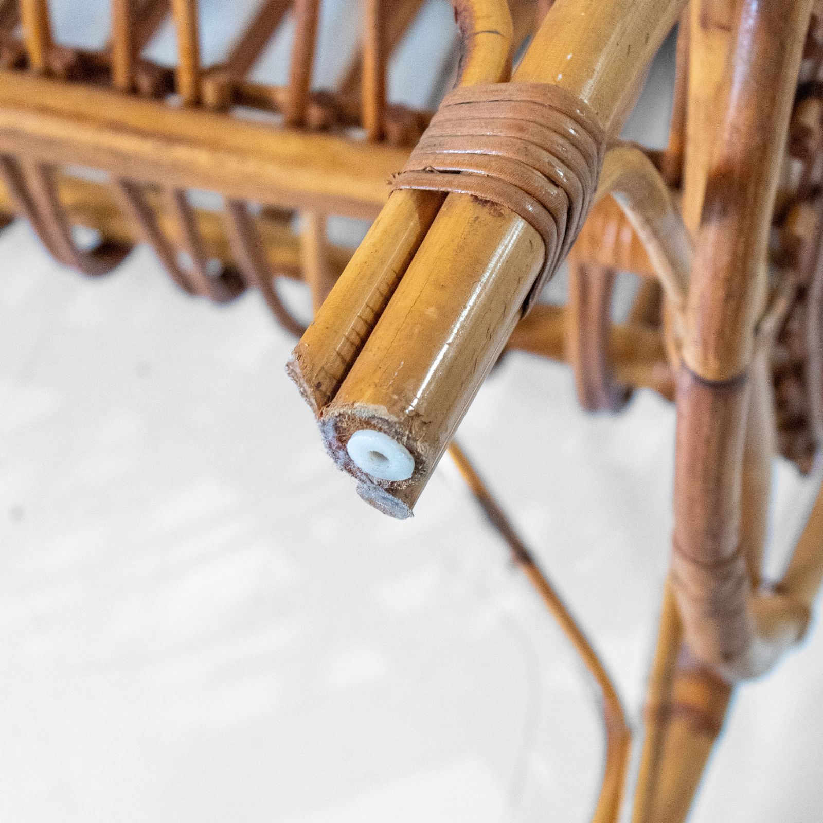 photo furniture Mid-Century Modern Bamboo Baby Cradle, Bonacina Style, Italy 1960s
