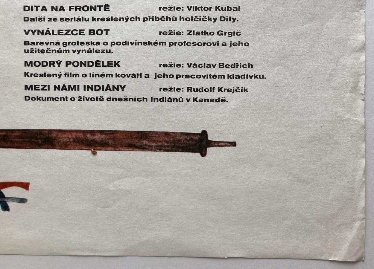 photo for sale Original Film Poster, Between Us Indians, Jindřich čech, 1969 Genuine Vintage Czech Design