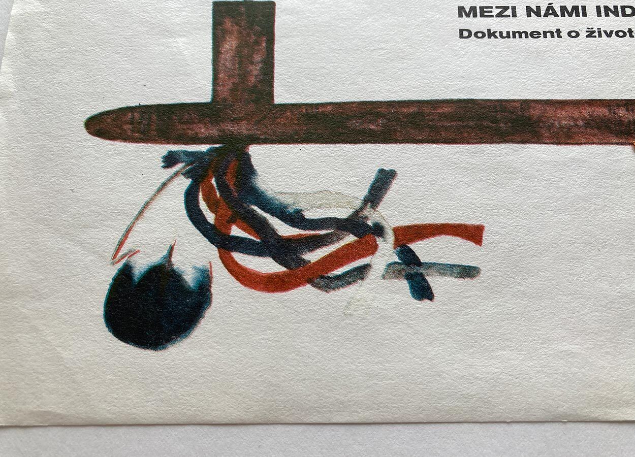 Art Original Film Poster, Between Us Indians, Jindřich čech, 1969 Genuine Vintage Czech Design photo