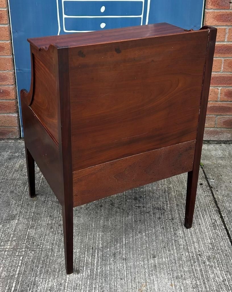 Furniture Antique Georgian Mahogany Lancashire Commode Nightstand Bedside Cabinet C.1790 photo