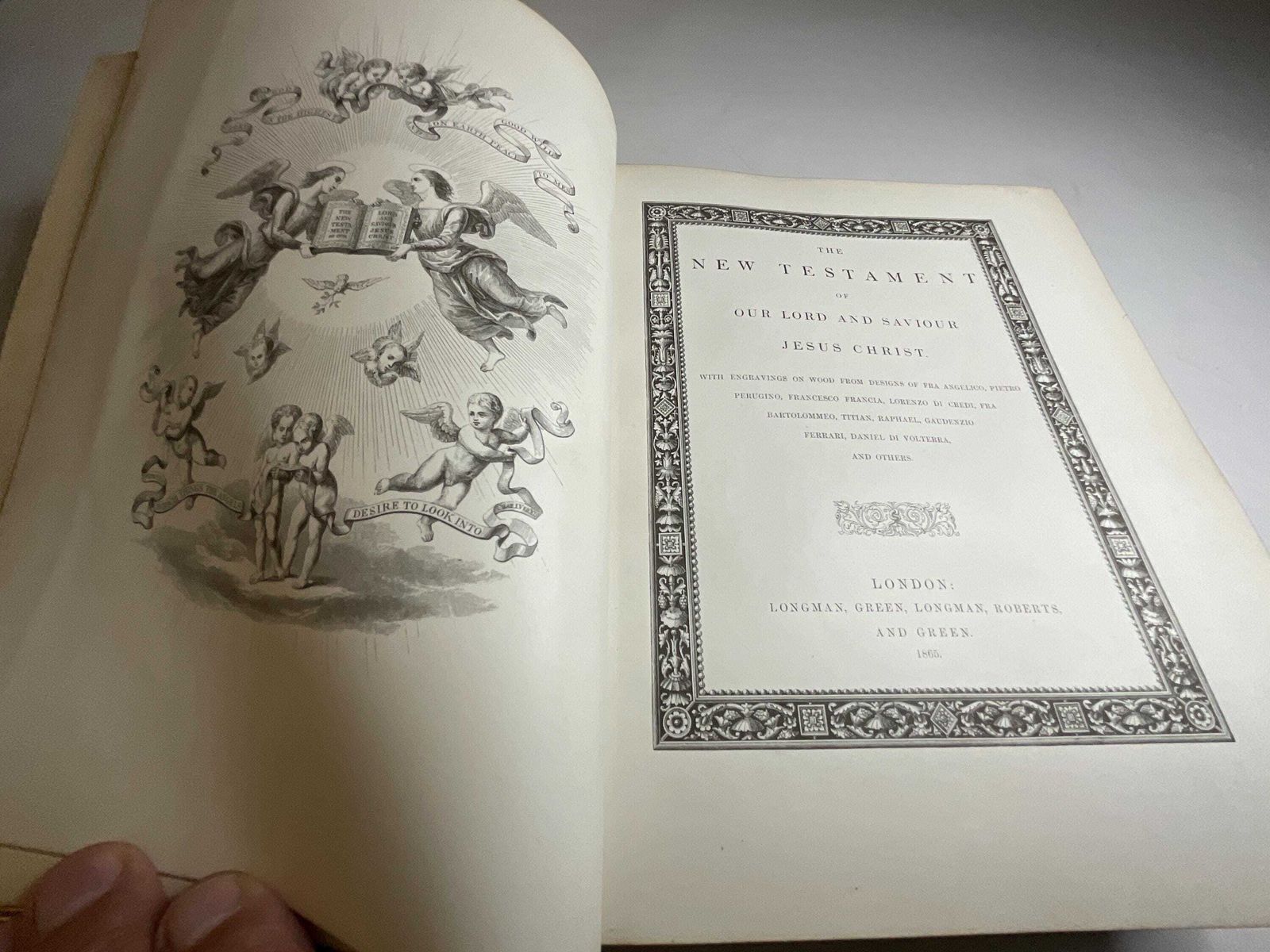 photo for sale Exquisite 1865 Illustrated New Testament, Renaissance Masterworks, Exceptional Fine Binding With Myers & Co. Provenance
