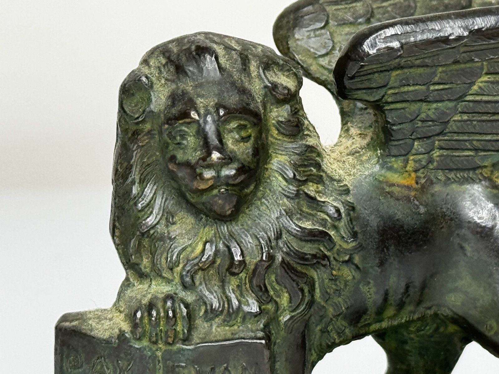Kunst Antiek Neoklassiek Bronzen Gevleugelde Leeuw van Sint Marcus, Venetiaans Grand Tour, ca. 1820 photo
