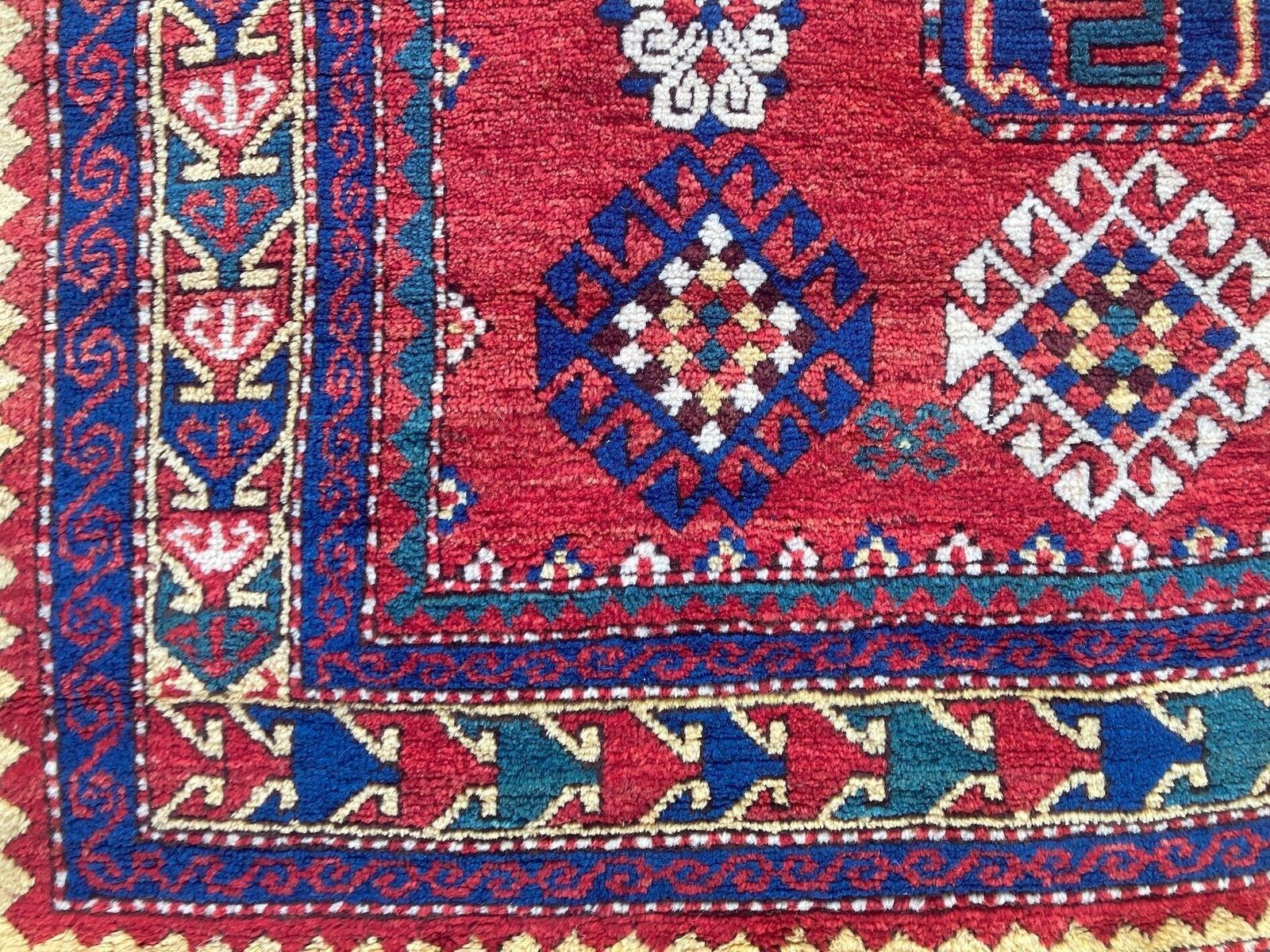 Antiek Kaukasisch Fachralo Kazak Gebedskleed 2,48m x 1,30m photo vinterior