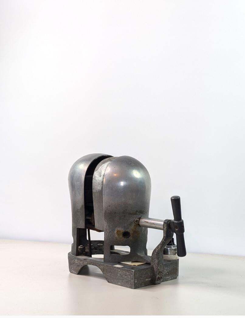 Home Decor Vintage Electric Hat Stretcher – Mid Century Industrial Millinery Hat Sizing Machine – Original Patina photo