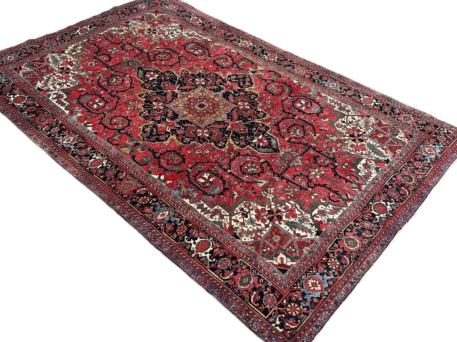 Antique Heriz Carpet 3.68m X 2.65m photo for sale