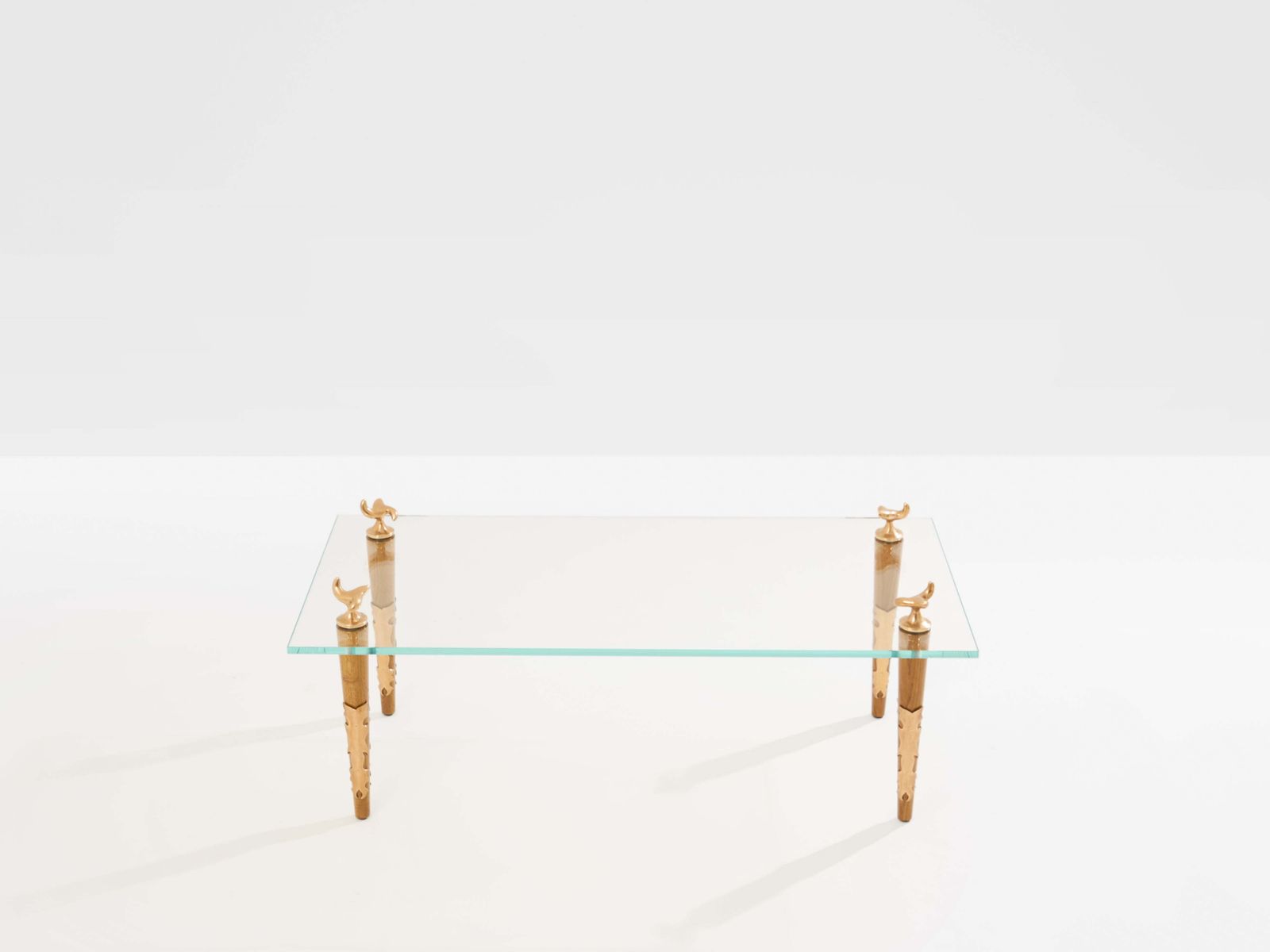 Garouste & Bonetti Solid Oak And Bronze Glass Coffee Table 1995 photo furniture