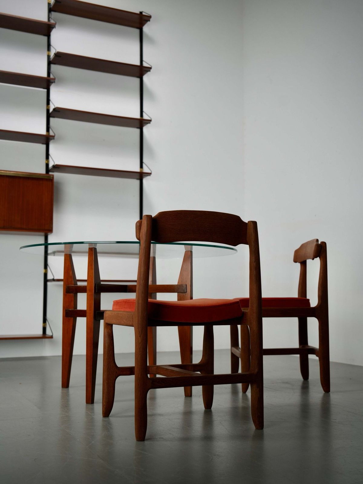 3337.0 Set Of 2 Dining Chairs In Oak And Velvet By Guillerme Et Chambron, France, 1960 photo