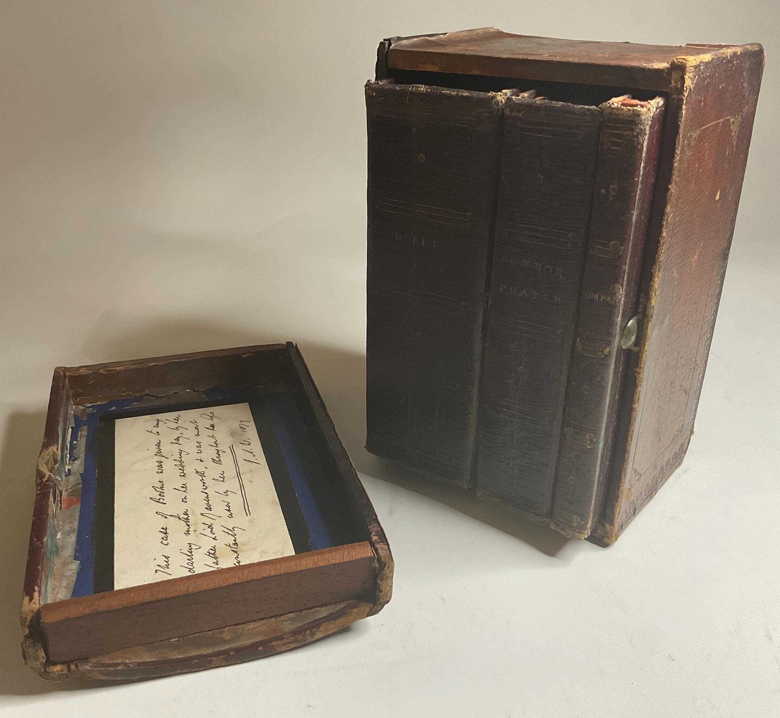 Exceptional 3 Volume 1824 Pocket Holy Bible & Prayer Set With Aristocratic British Provenance photo vinterior