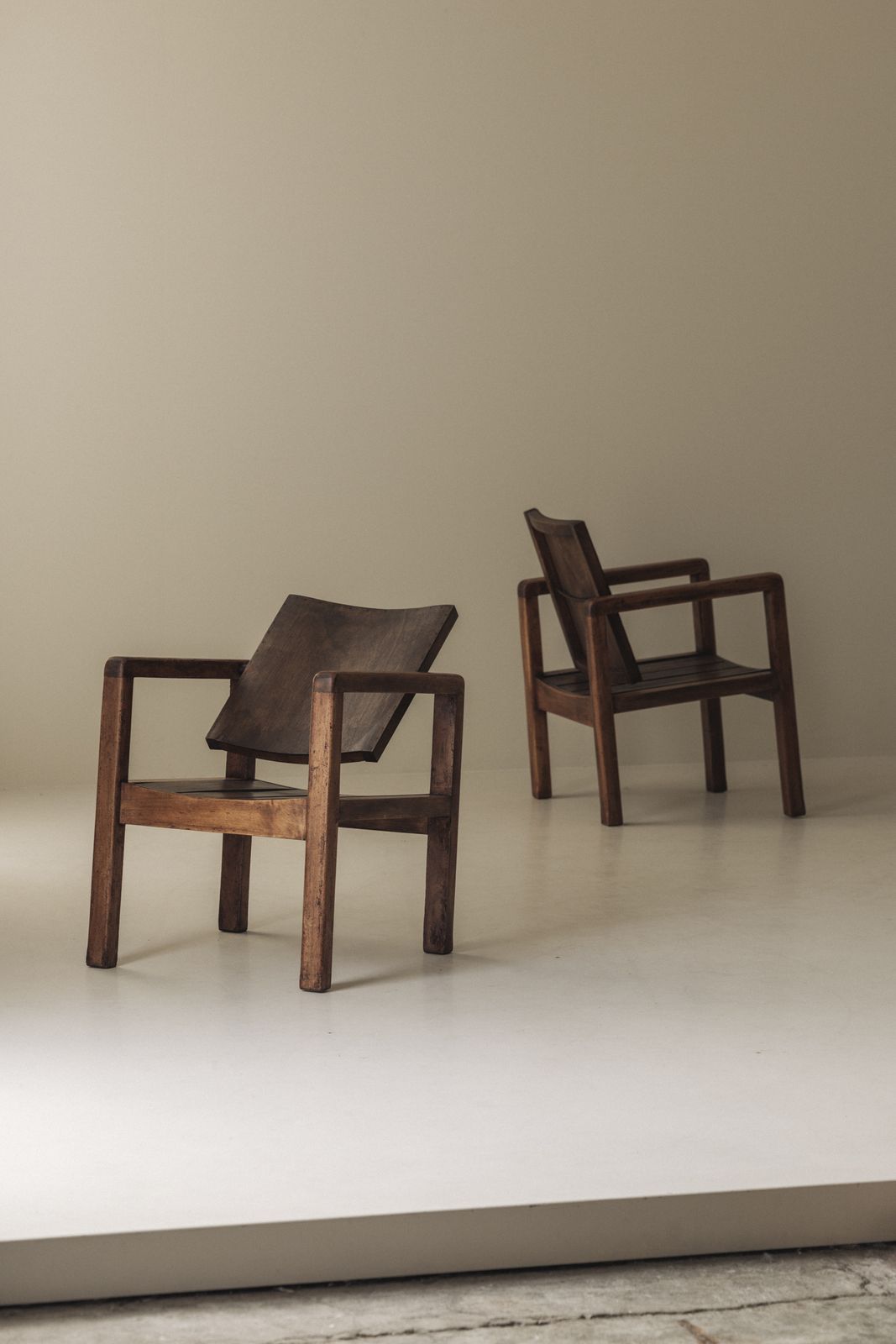 Stel Franse Modernistische Mahonie Fauteuils ca. jaren 1950 photo Meubels