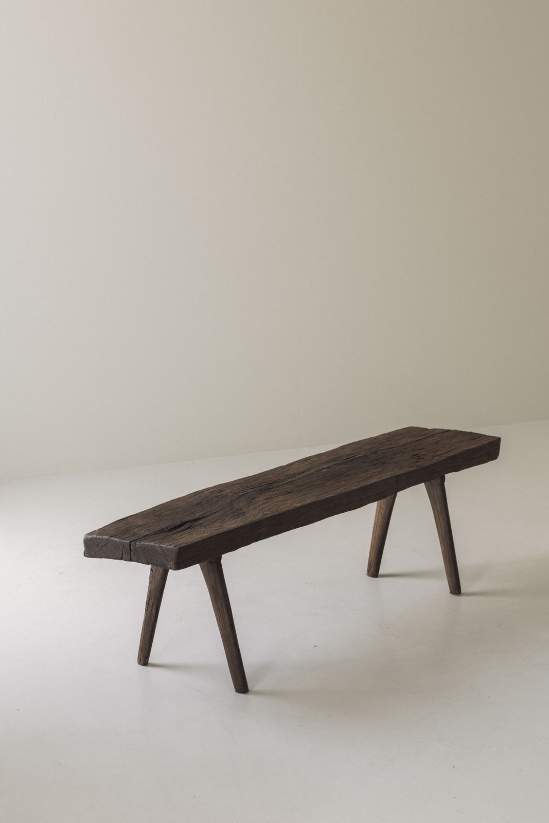 Primitive Rustic Bench In Oak From France, Early 20th Century photo furniture