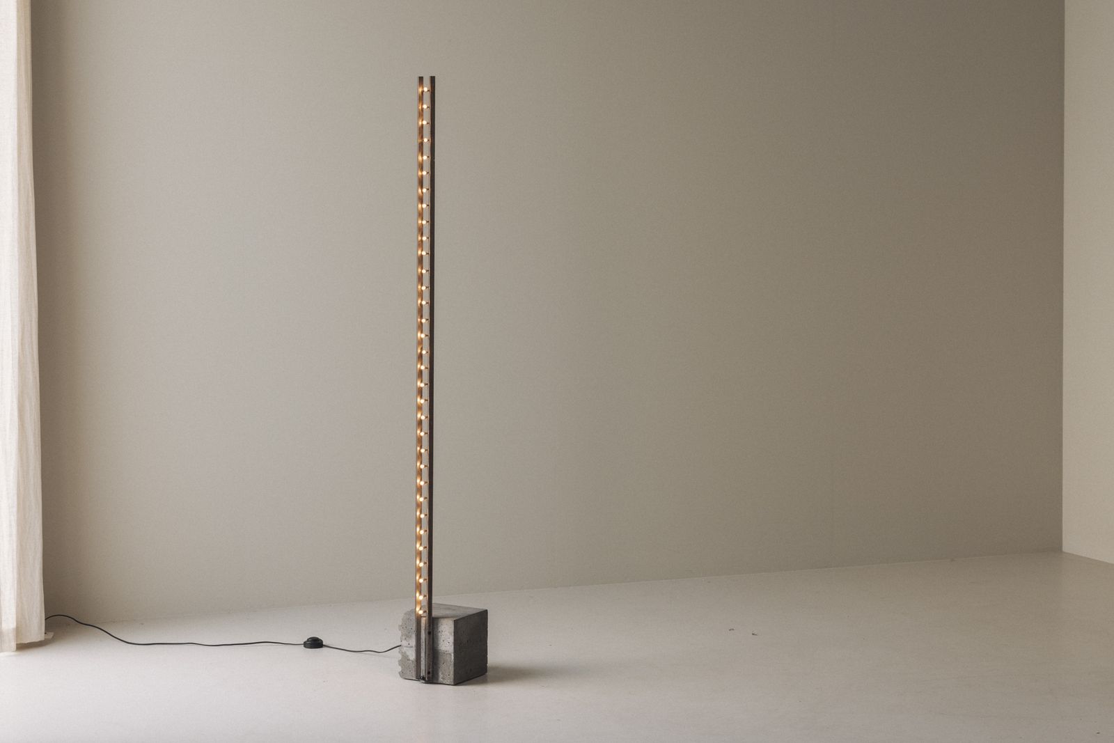 Sculptural Brutalist Floor Lamp In Concrete And Steel, 1980s. photo furniture
