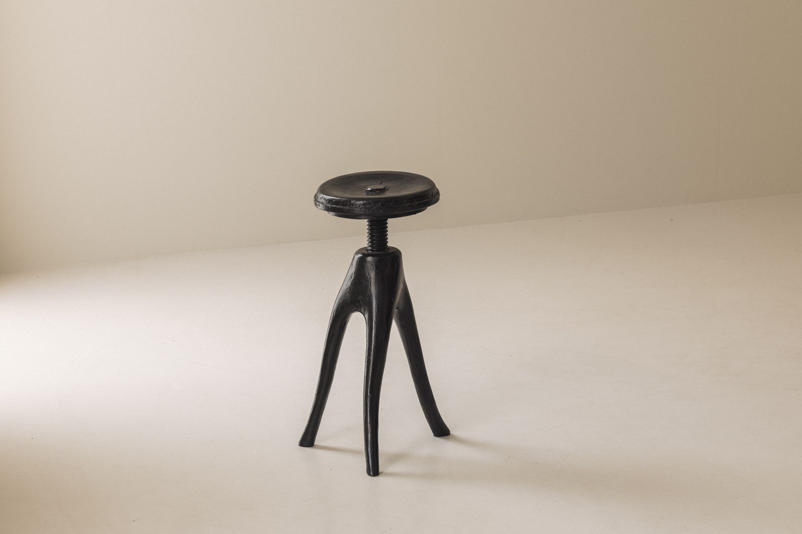 Danish Organic Tripod Stool With Adjustable Seat, Early 20th Century. photo 1500.0