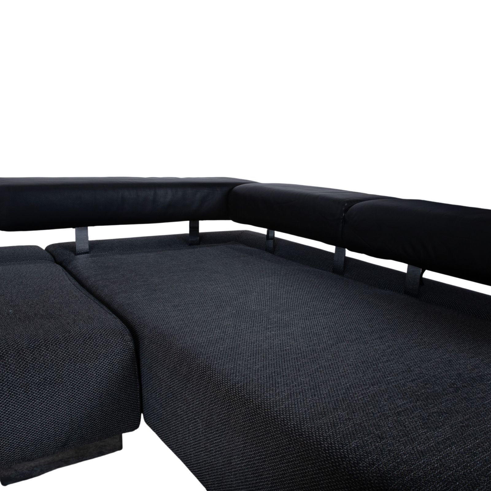 Canapé d'angle Brühl Sunrise en tissu et cuir, avec fonction manuelle photo 3017.0