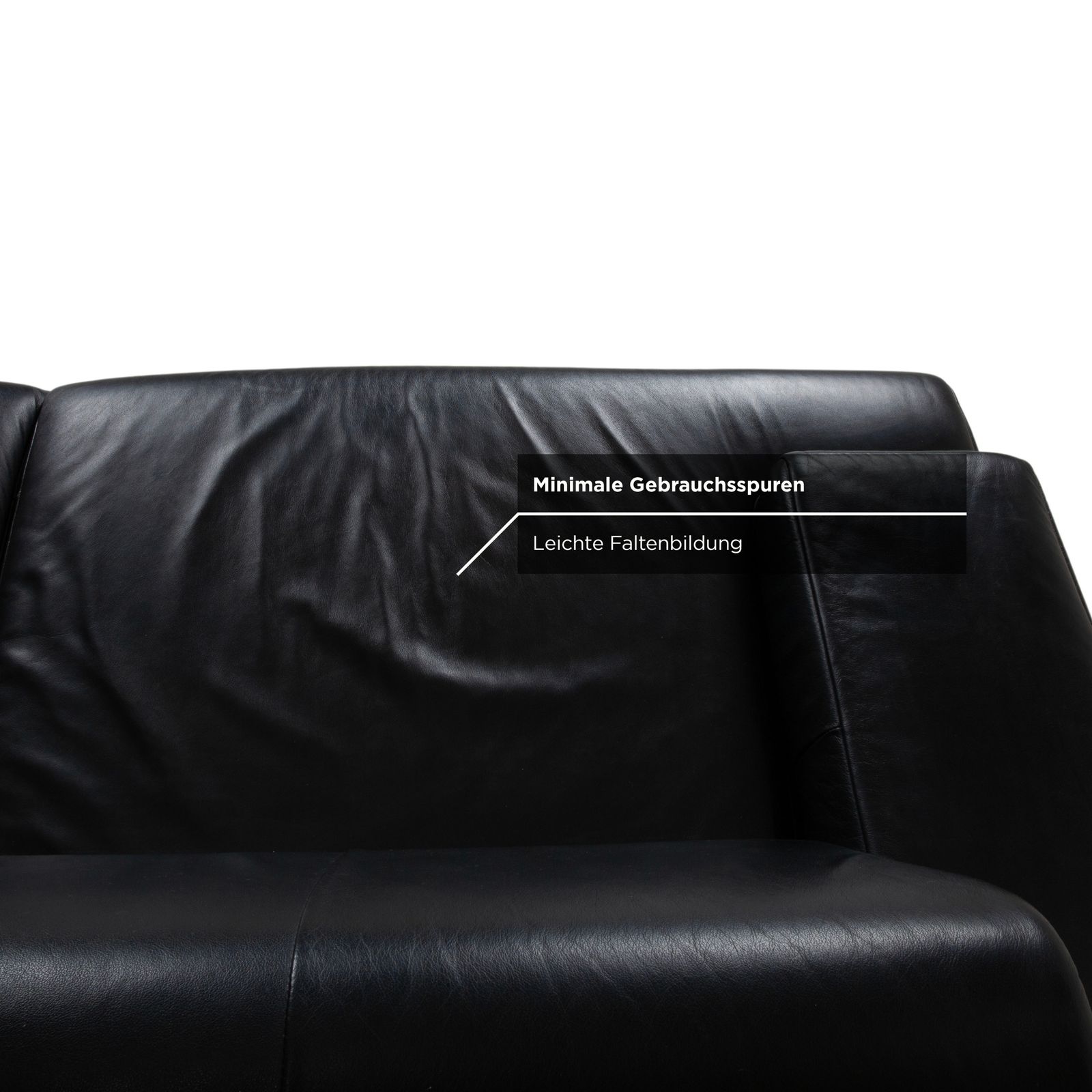 Rolf Benz Ak 644 Leather Three Seater Black Sofa photo vinterior