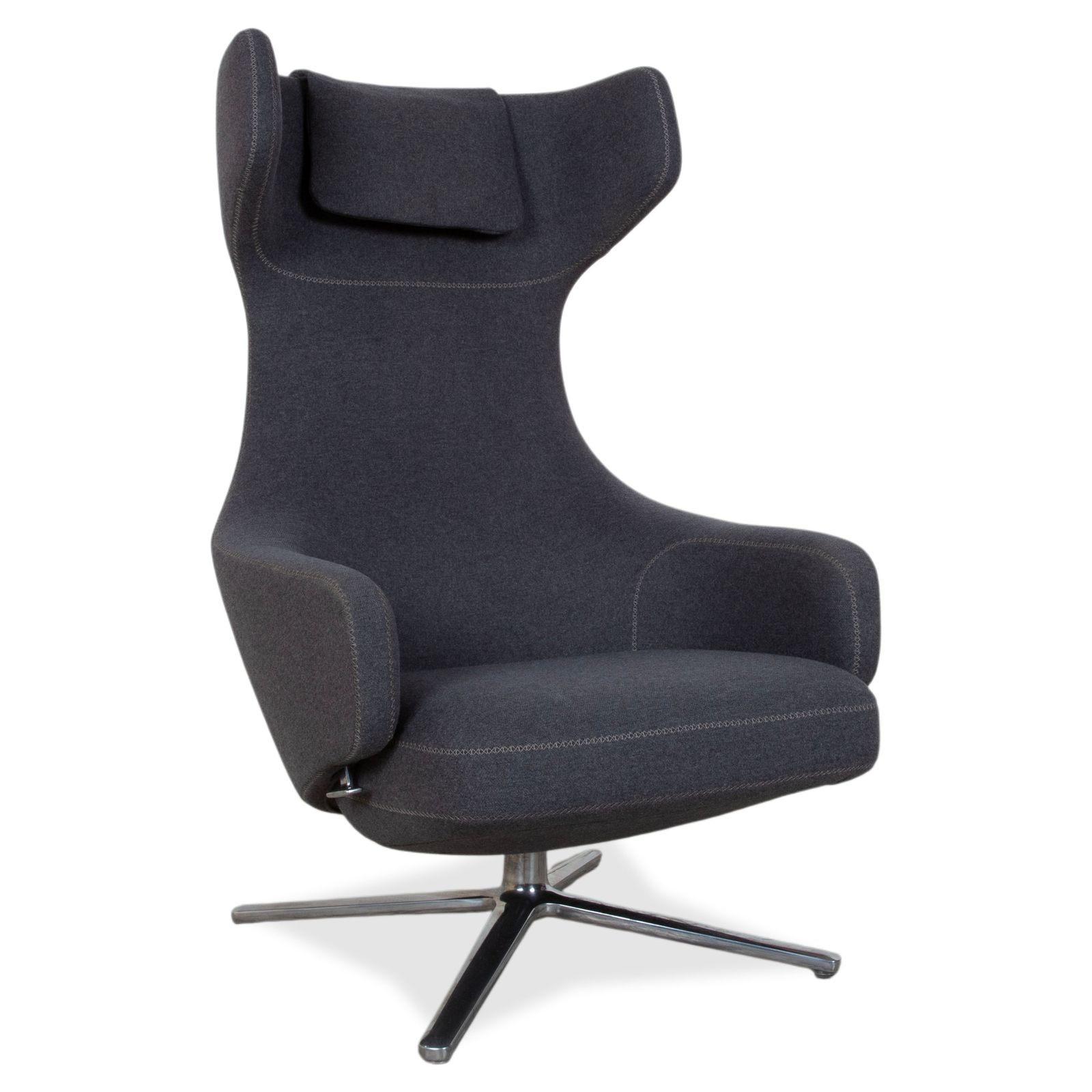 Vitra Grand Repos Fabric Armchair Set, Grey, Manual Function photo Furniture