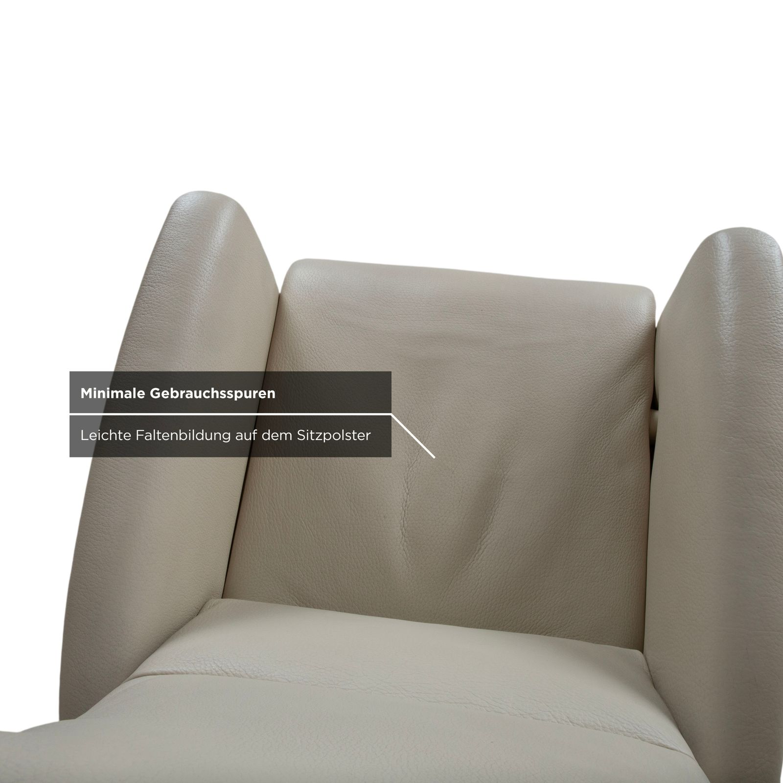 Fauteuil Jori Vinci en cuir, beige crème, fonction manuelle, fonction inclinable photo buy
