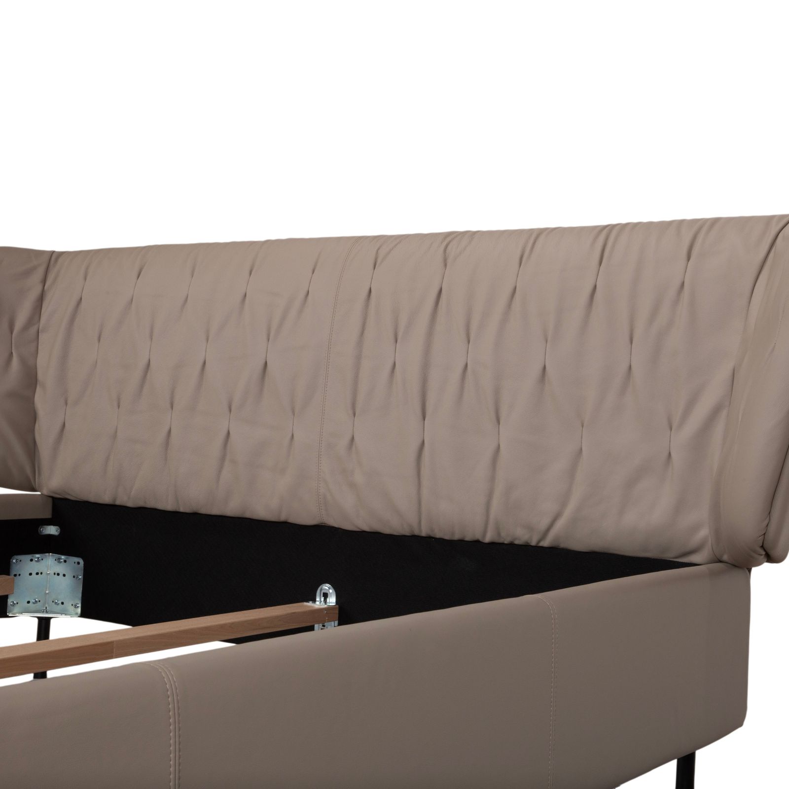Rolf Benz Sono leren bed beige slaapkamer photo vintage