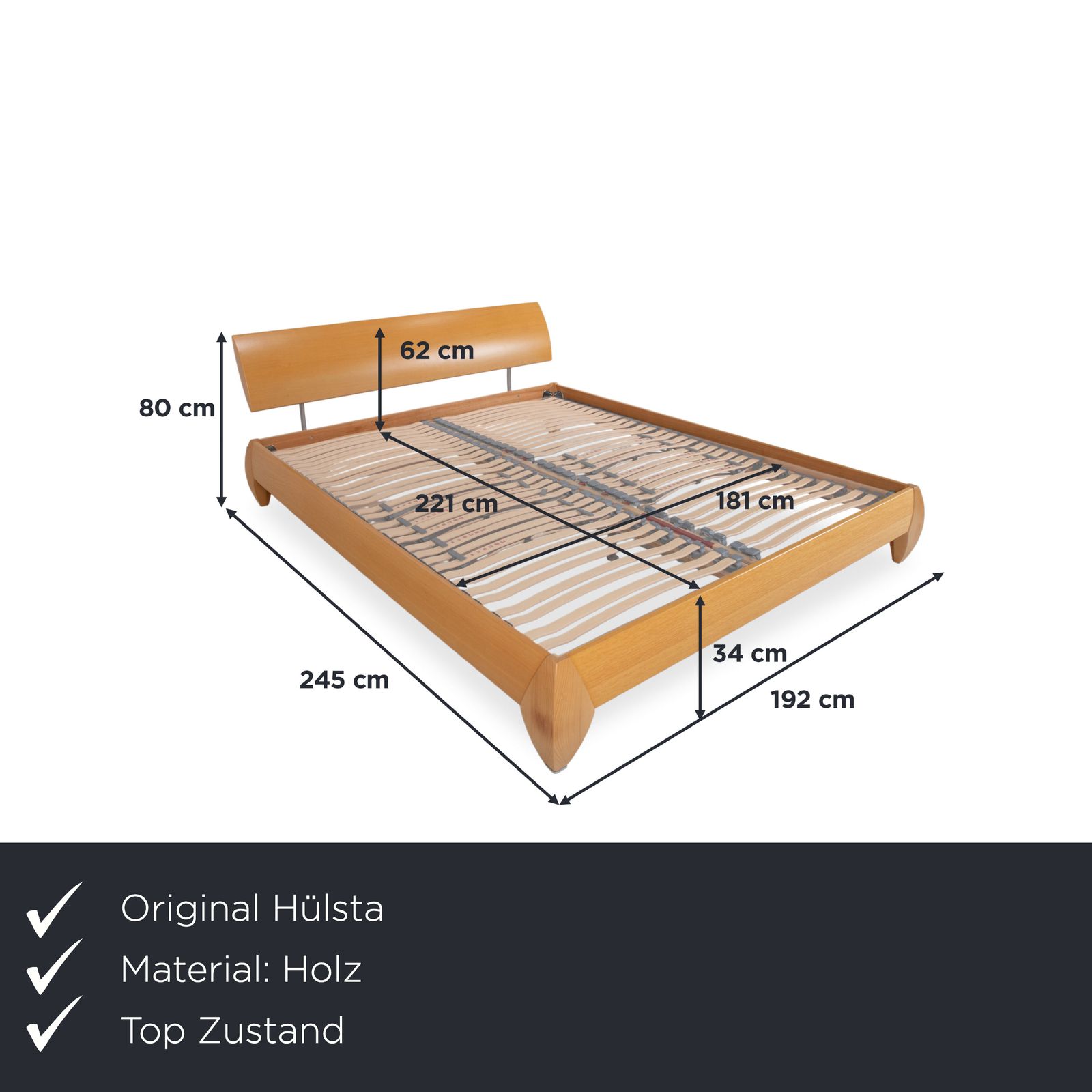 Hülsta Houten Bed Lattenbodem Bruin photo furniture