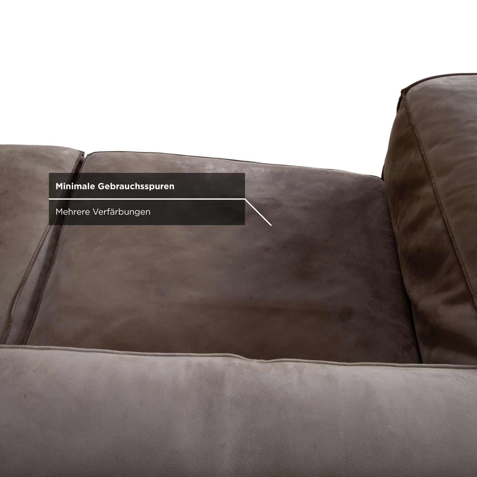 Baxter Leather Corner Sofa Grey Beige photo vinterior