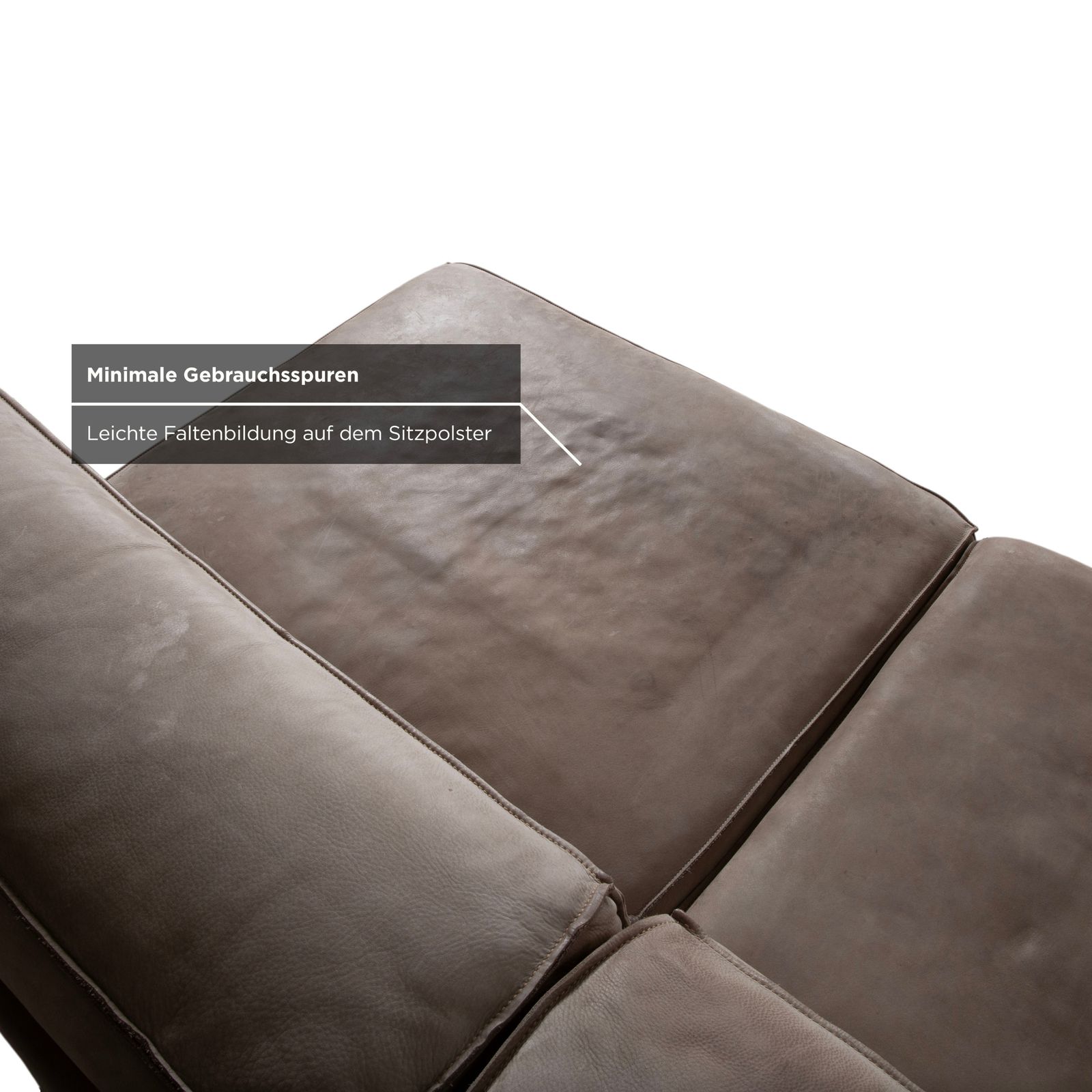 Baxter Leather Corner Sofa Grey Beige photo vintage