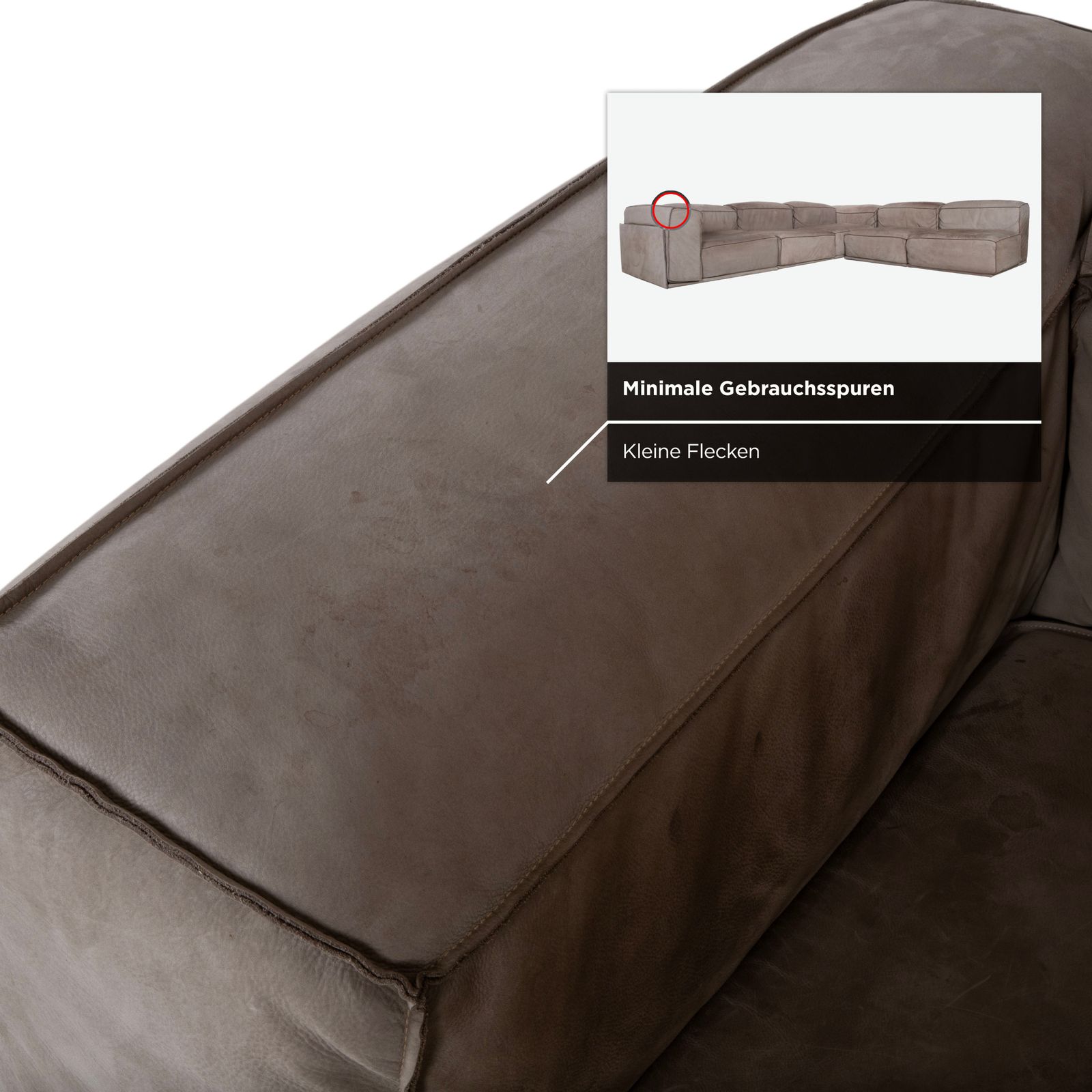 photo furniture Baxter Leather Corner Sofa Grey Beige