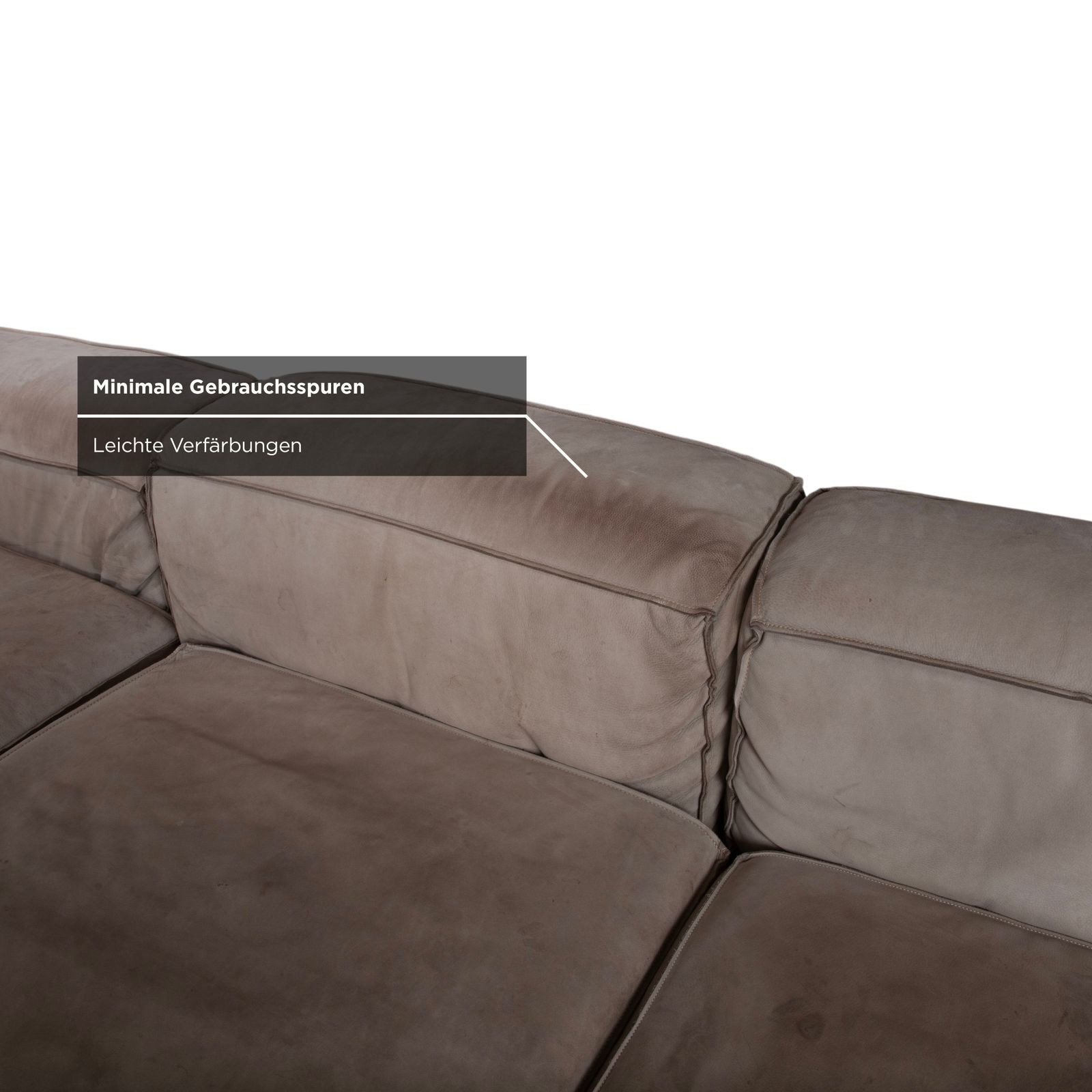 photo for sale Baxter Leather Corner Sofa Grey Beige